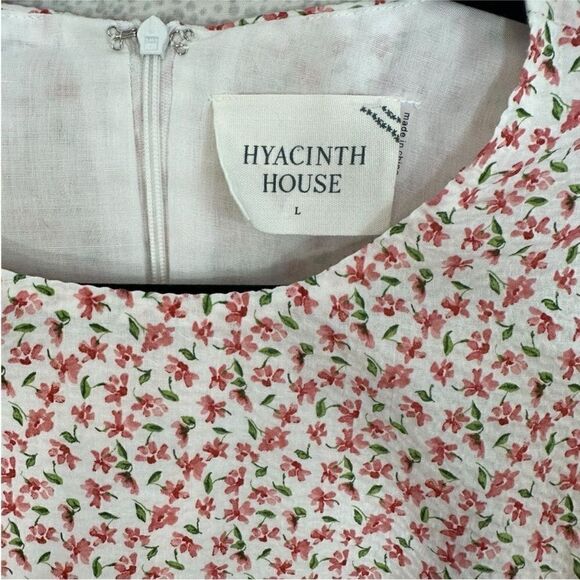 Hyacinth House Tuckernuck Textured Floral Puff Sleeve Clemons Mini Dress| Size L - Picture 6 of 10